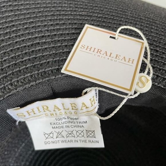 Straw Black Sun Hat “Offline” and Shell Trim New - Picture 2 of 5